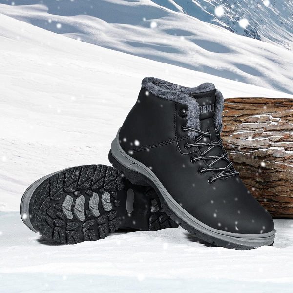 Mens Winter Snow Boots Water Resistant Warm Fur Lined Anti Slip Work Ankle - Image 5
