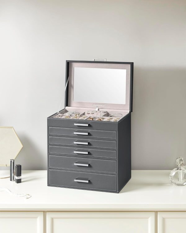 SONGMICS Jewelry Box, 6-Tier Jewelry Organizer, Large Jewelry Case with Big - Image 8