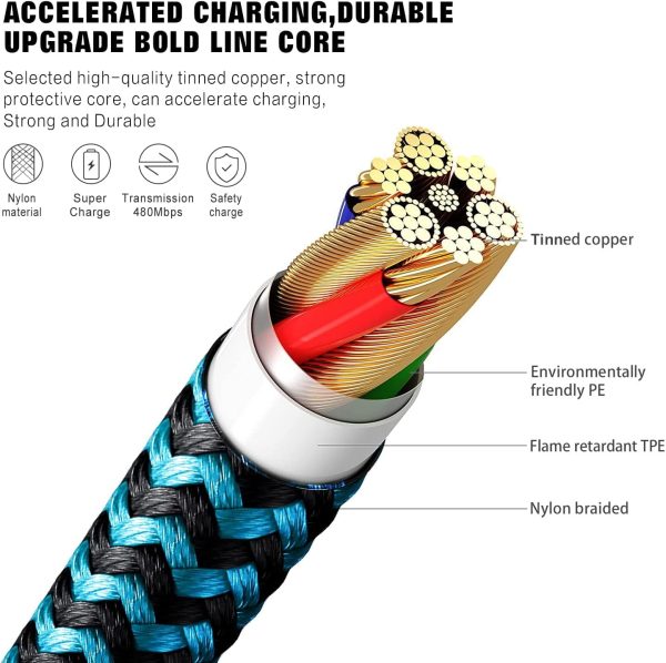 for iPhone Charger 3 Pack 6FT USB Lightning Cable MFi Certified Fast - Image 2