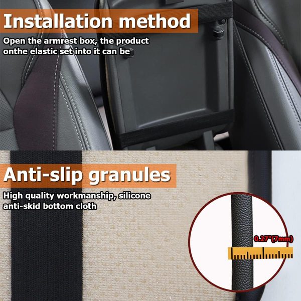 Car Center Console Cushion Pad, Universal Leather Waterproof Armrest Seat - Image 4