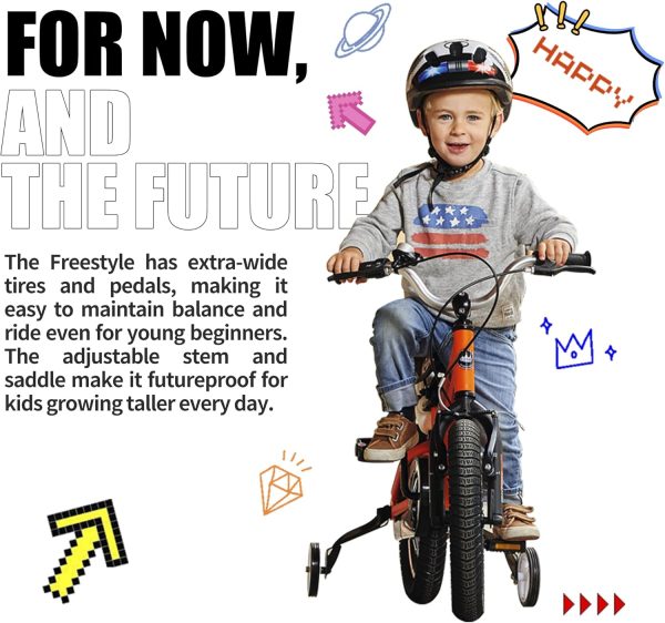 RoyalBaby Freestyle Kids Bike 12 14 16 18 20 Inch Bicycle, Training Wheels - Image 11
