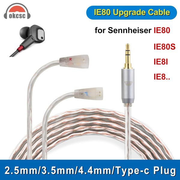 okcsc IE80 to 3.5MM Upgraded Replacement Cable for SENNHEISER IE80 Earphone - Image 2