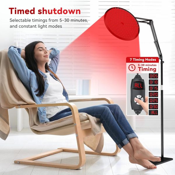 QRQ Red Light Therapy, Red Infrared Light Therapy Lamp with Stand for Face - Image 6