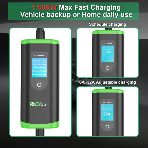 Level 2 EV Charger 32A Adjustable J1772 Electric Vehicle Charger with NEMA - Image 3