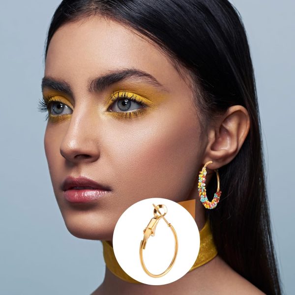 48pcs Hoop Earrings Findings, Hypoallergenic Round Earring Loop, Open - Image 3