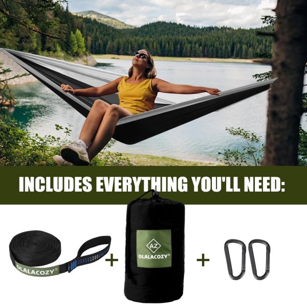 Camping Hammock,Camping Essentials,Lightweight Portable Double & Single - Image 2