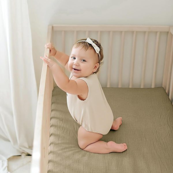 Lulu moon Muslin Crib Sheets - Fitted Crib Mattress Sheets for Boys and - Image 3