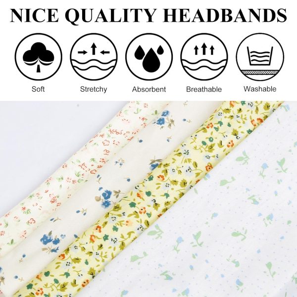 4 Packs Wide Headbands for Women Knotted Non Slip Fashion Cute Floral - Image 6