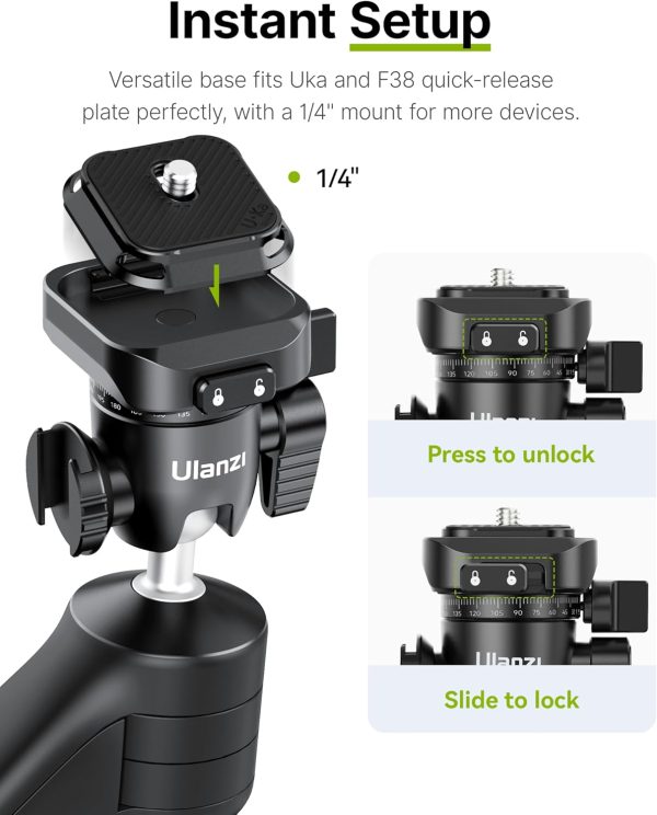 ULANZI TT38 Mini Tripod for Camera, One-Click Open Tabletop Camera Tripod - Image 3