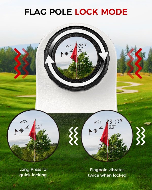 Golf Rangefinder with Slope - 1200 Yards Laser Range Finder with Flag Pole - Image 4