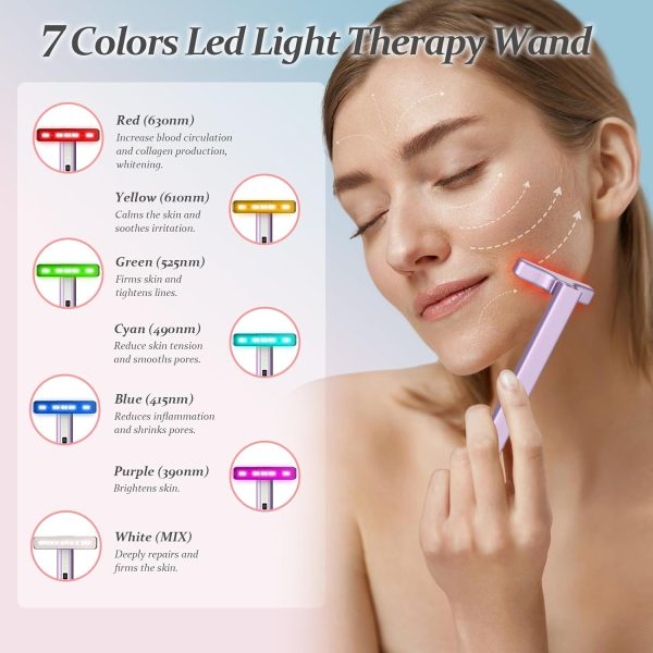 Red Light Therapy for Face, Eyes and Neck, Red Light Therapy Wand, 7 Color - Image 4