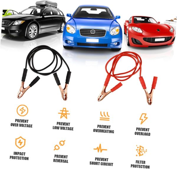 Gatuida 2pcs Car Hitch Automotive Emergency Starter Clamp Jumper Cables - Image 2