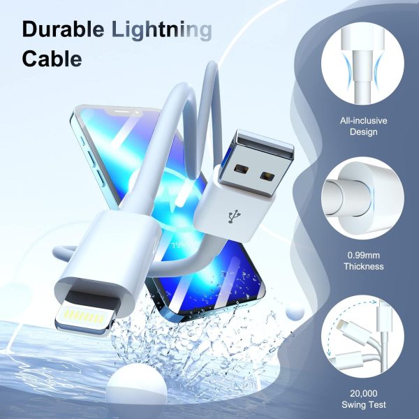 iPhone Charger Apple MFi Certified Lightning Cable 6FT Fast Charging Cord - Image 3
