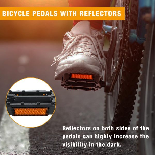 Bike Pedals 9/16" Lightweight Non-Slip Bicycle Platform Pedals Fits Most - Image 3