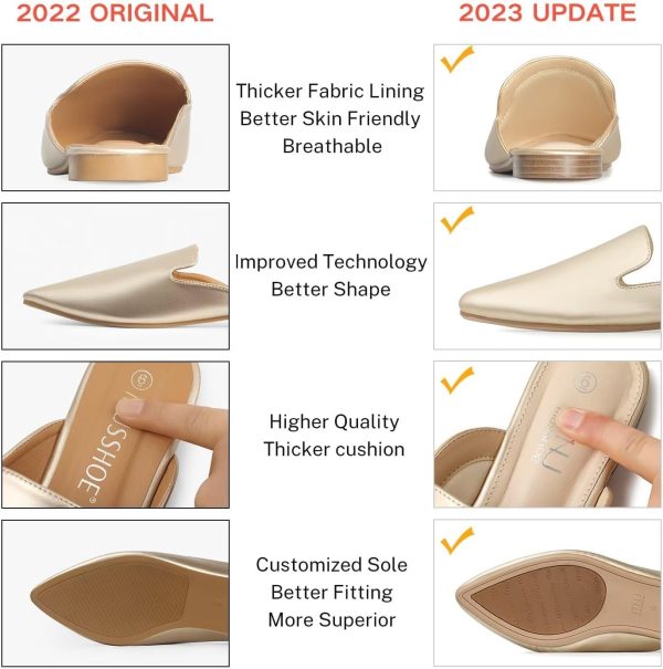MUSSHOE Mules for Women Flats Comfortable Pointed Toe Women Mules - Image 5