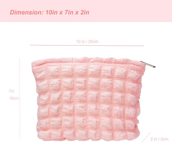 PAZIMIIK Floral Makeup Bag Large Cotton Zipper Pouch for Purse Travel - Image 5