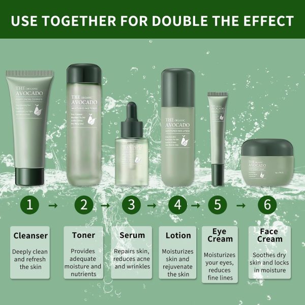 Avocado Skin Care Set, Skincare Gifts Kits For Hydrating Skin, Anti Aging - Image 6