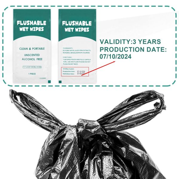 Sanitary Napkin Disposal Bags Disposable Flushable Wipes Set Bulk, - Image 5