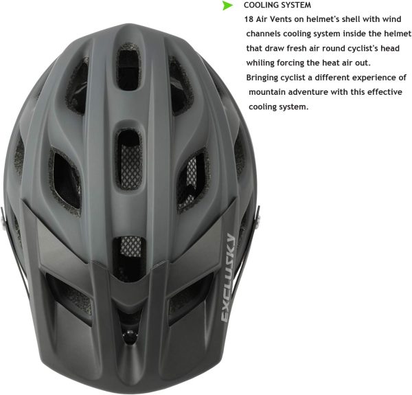 Exclusky Bike Helmet Mountain Bike Helmet for Adults Lightweight MTB - Image 3
