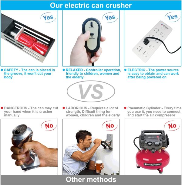 Electric Metal Can Crusher for Recycling 12oz&16oz Aluminum Cans,16oz - Image 4