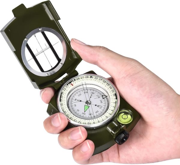 Military Lensatic Sighting Compass Survival with Carrying Bag, Compass for - Image 6