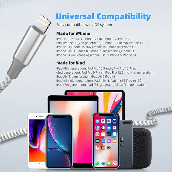 iPhone Charger [Apple MFi Certified] 3pack 10FT Long Lightning Cable Fast - Image 7