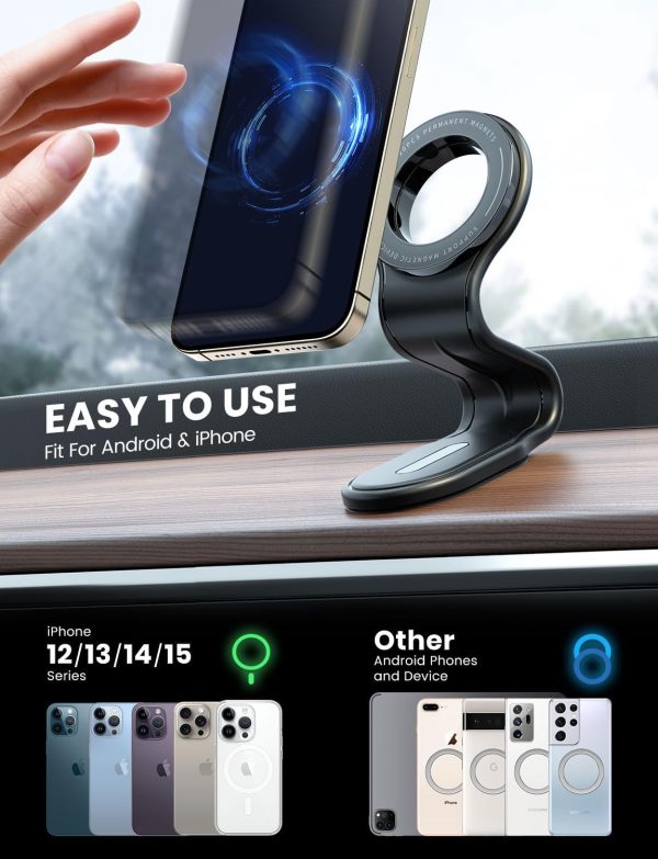 eSamcore for MagSafe Car Mount Detachable, Bendable Aluminum Arm Magnetic - Image 7