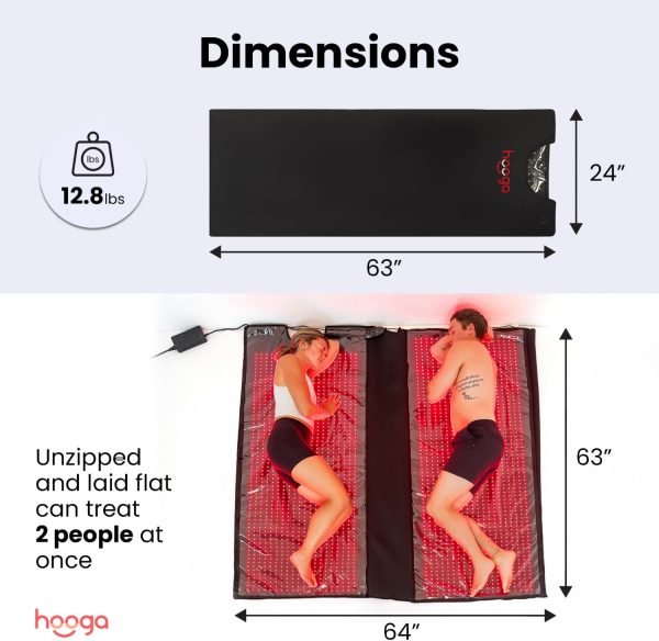 hooga Red Light Therapy Blanket, Full Body Near-Infrared Triple Chip LED - Image 2