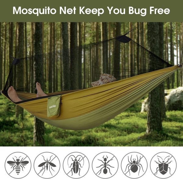 G4Free Camping Hammock with Net and Rain Fly- Portable Hammock Tent with - Image 2