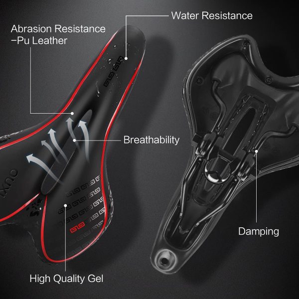 OUXI Comfort Bike Seat Comfortable Gel Bicycle Saddle Replacement Soft - Image 3