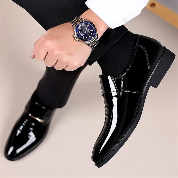 Men's Business Casual Loafers Patent Leather Formal Oxford Slip On Dress - Image 6