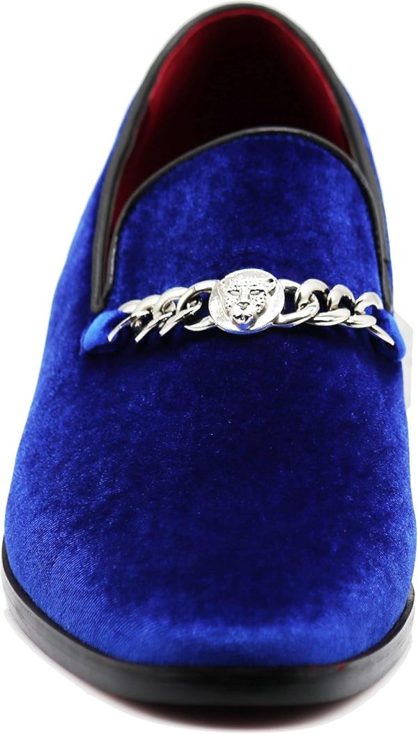 SP34 Men's Vintage Fashion Chain Buckle Dress Loafers Slip On Shoes Tuxedo - Image 4