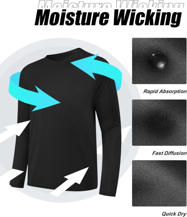 OYGSieg 6 Pack Long Sleeve Shirts for Men Moisture Wicking UPF SPF Sun - Image 3