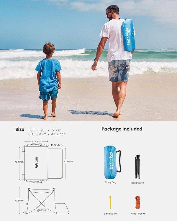 OutdoorMaster Beach Tent for 3-4 Person - Easy Setup and Portable Beach - Image 7