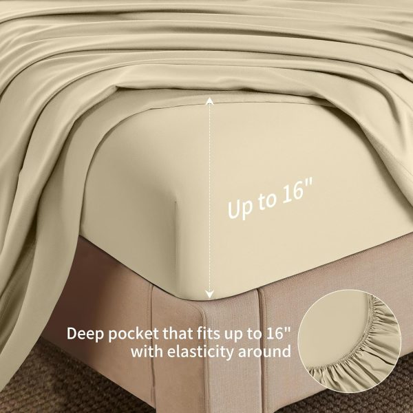 Shilucheng 6 Piece Queen Sheet Sets, Cooling Sheets, Blend Rayon Derived - Image 6