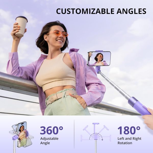ATUMTEK 60" Selfie Stick Tripod, All-in-One Extendable Phone Tripod with - Image 2
