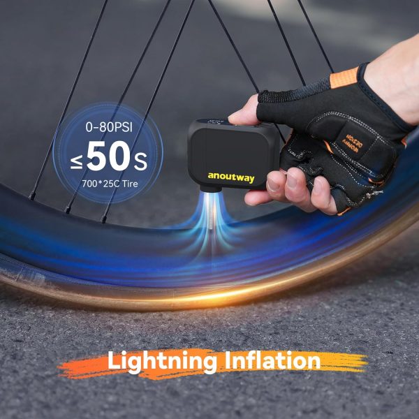 Tiny Pump Rechargeable Electric Bicycle Air Pump, Max 120 PSI,Mini Bike - Image 3