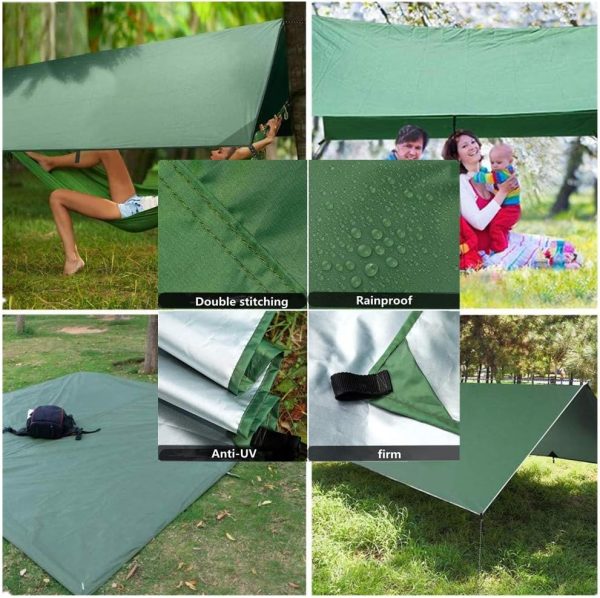 Camping Hammock with Rain Fly Tarp and Mosquito Net with Tree Straps Single - Image 5