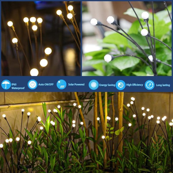 TONULAX Solar Garden Lights - New Upgraded Solar Swaying Light, Sway by - Image 4