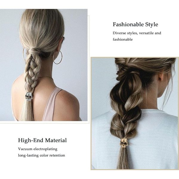 4pcs Metal Skull Hair Ties Hair Scrunchies for Women Girls, Elegant Y2K - Image 5