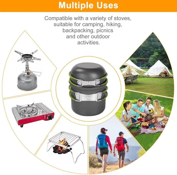 Compact Camping Cookware Set - Lightweight Backpacking Pots and Pans Kit - Image 5