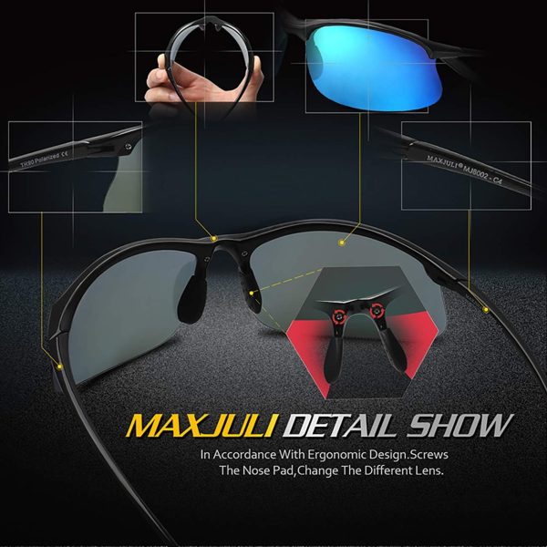 JULI Polarized Sports Sunglasses for Men Women Tr90 Unbreakable Frame for - Image 6