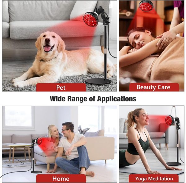 Red Light Therapy Lamp with Adjustable Stand, Red Light Therapy Bulb for - Image 7