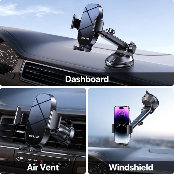 Miracase 3-in-1 Car Phone Holder Mount, Universal Cell Phone Holders for - Image 2