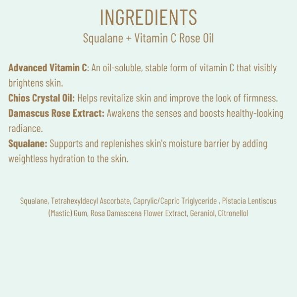 Biossance Squalane + Vitamin C Rose Oil, Advanced Facial Oil - Brightening, - Image 7