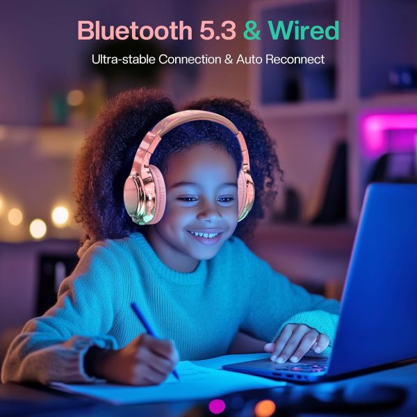 QearFun Bluetooth Headphones for Kids Boys Girls, Wireless Headphones with - Image 2