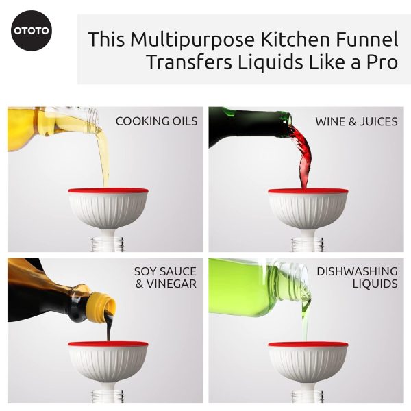 OTOTO Mushroom - Foldable Small Kitchen Funnel with Wide Mouth for Jars. - Image 5