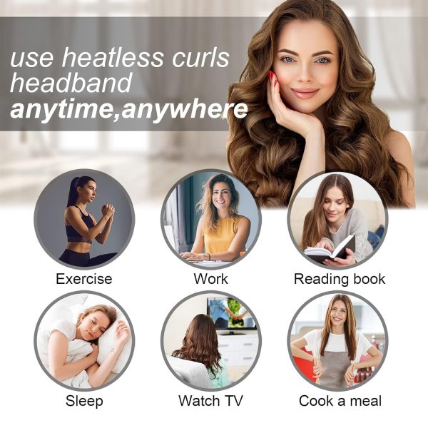 CORATED Heatless Curling Rod Headband, No Heat Silk Ribbon Rollers for - Image 7