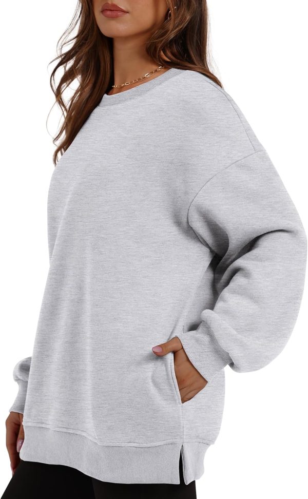 WIHOLL Womens Oversized Sweatshirts Crewneck Long Sleeve Tops Fleece - Image 3