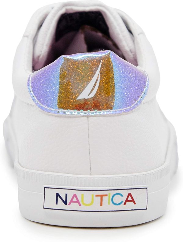 Nautica Girls Fashion Shoe - Lace-Up Low-Top Tennis Sneakers for Big Kids, - Image 3